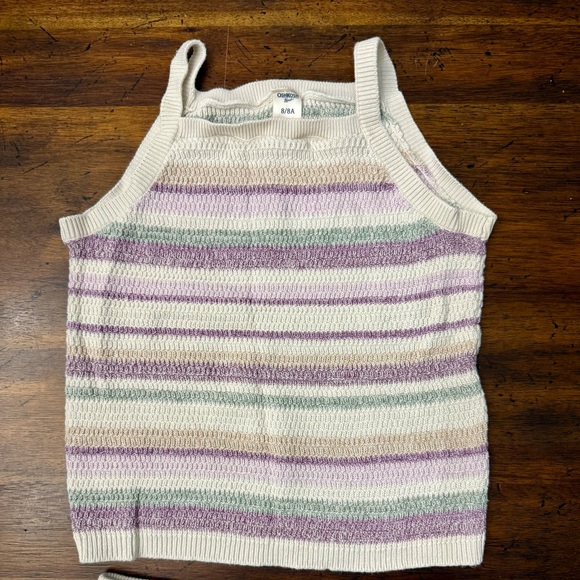 OshKosh B'gosh Stylish Pastel Striped Knit Matching Set Size 8 - Picture 2 of 5